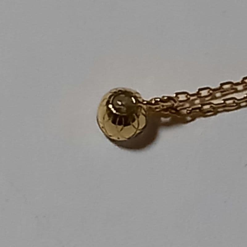 agete K18 gold necklace with 0.2ct diamond pendant, 45 cm chain length, 3.5 mm pendant size