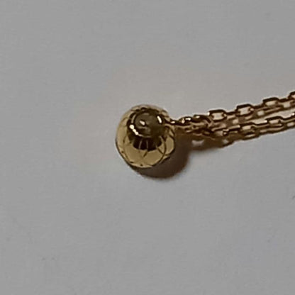 agete K18 gold necklace with 0.2ct diamond pendant, 45 cm chain length, 3.5 mm pendant size