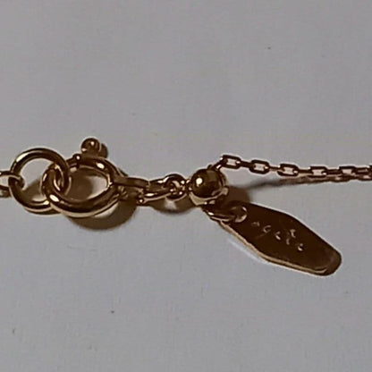agete K18 gold necklace with 0.2ct diamond pendant, 45 cm chain length, 3.5 mm pendant size