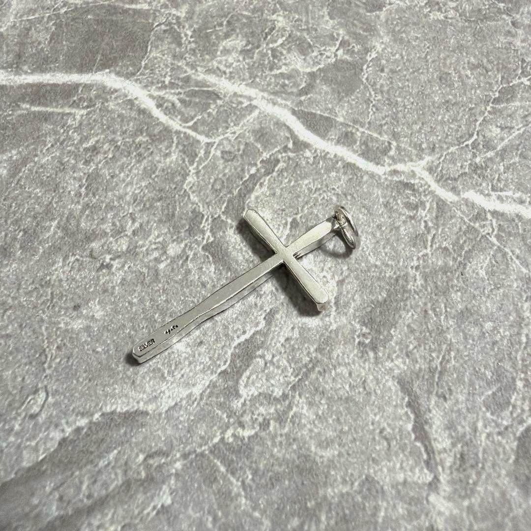 Agete silver 925 cross pendant top with engraving, measuring 2.9 cm length and 1.5 cm width