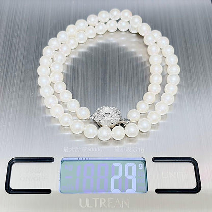 Honorable Pearl Akoya 6.5-6.9mm white pearl necklace with silver SV clasp, 42cm length