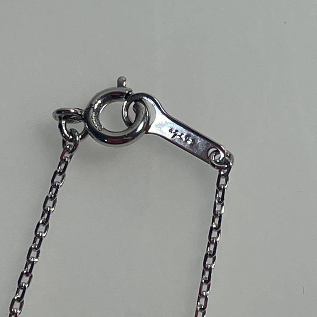 Agete silver cross charm necklace with 40 cm SV925 chain and 2x1 cm SV950 charm featuring zirconia stone