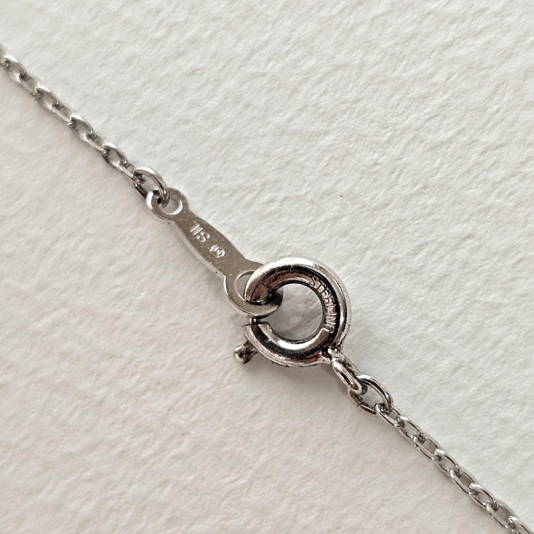 Mikimoto sterling silver necklace with 6mm pearl and heart-shaped pendant on 40cm chain