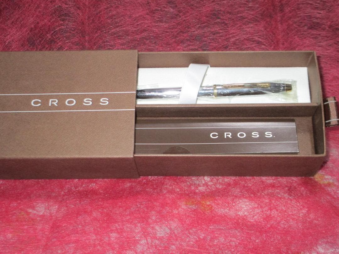 Cross Central ballpoint pen metal silver and gold with original white protective case box