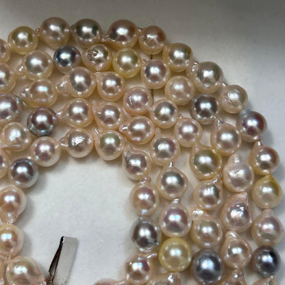 Akwamaryne pearl necklace with 7.5mm pearls measuring 102cm long weighing 73g