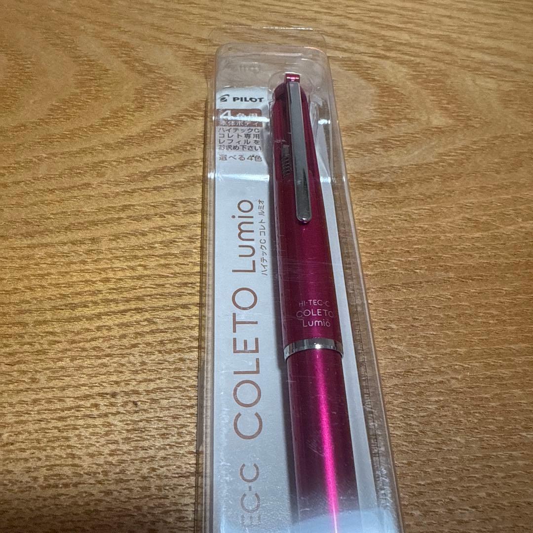 Discontinued Pilot Hi-Tech C Coleto Lumio 4-color ballpoint pen in metallic pink with no refill included