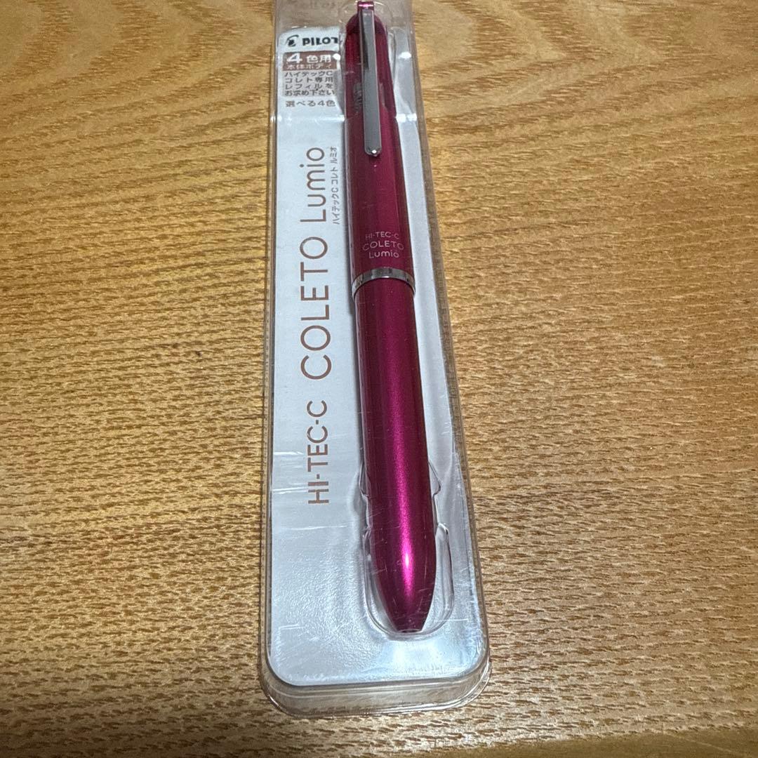 Discontinued Pilot Hi-Tech C Coleto Lumio 4-color ballpoint pen in metallic pink with no refill included