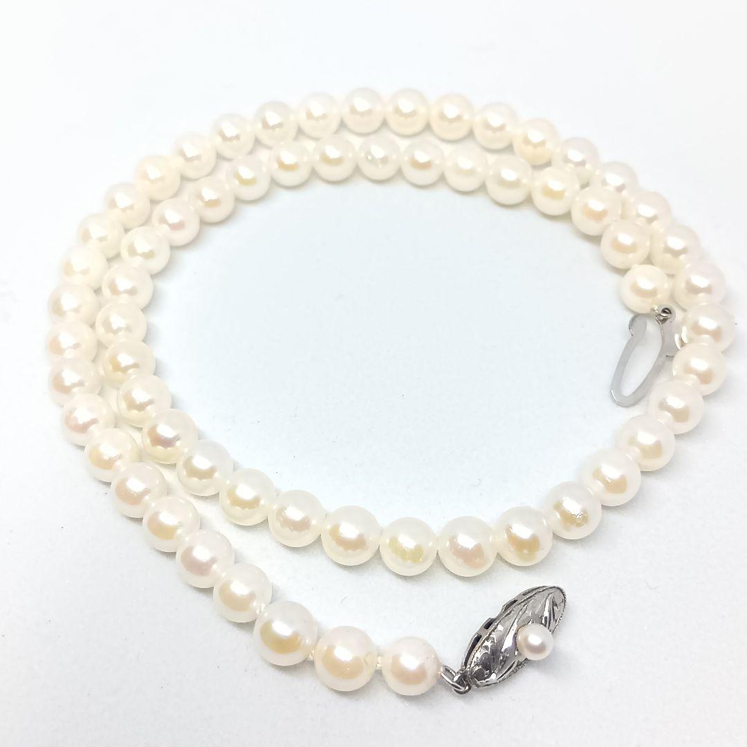 Vintage Akoya pearl necklace featuring 5.5-6mm pearls and a 40cm Silver 925 chain with SILVER stamp