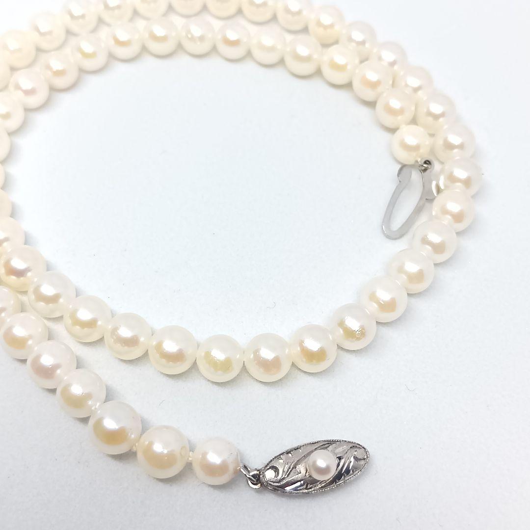 Vintage Akoya pearl necklace featuring 5.5-6mm pearls and a 40cm Silver 925 chain with SILVER stamp