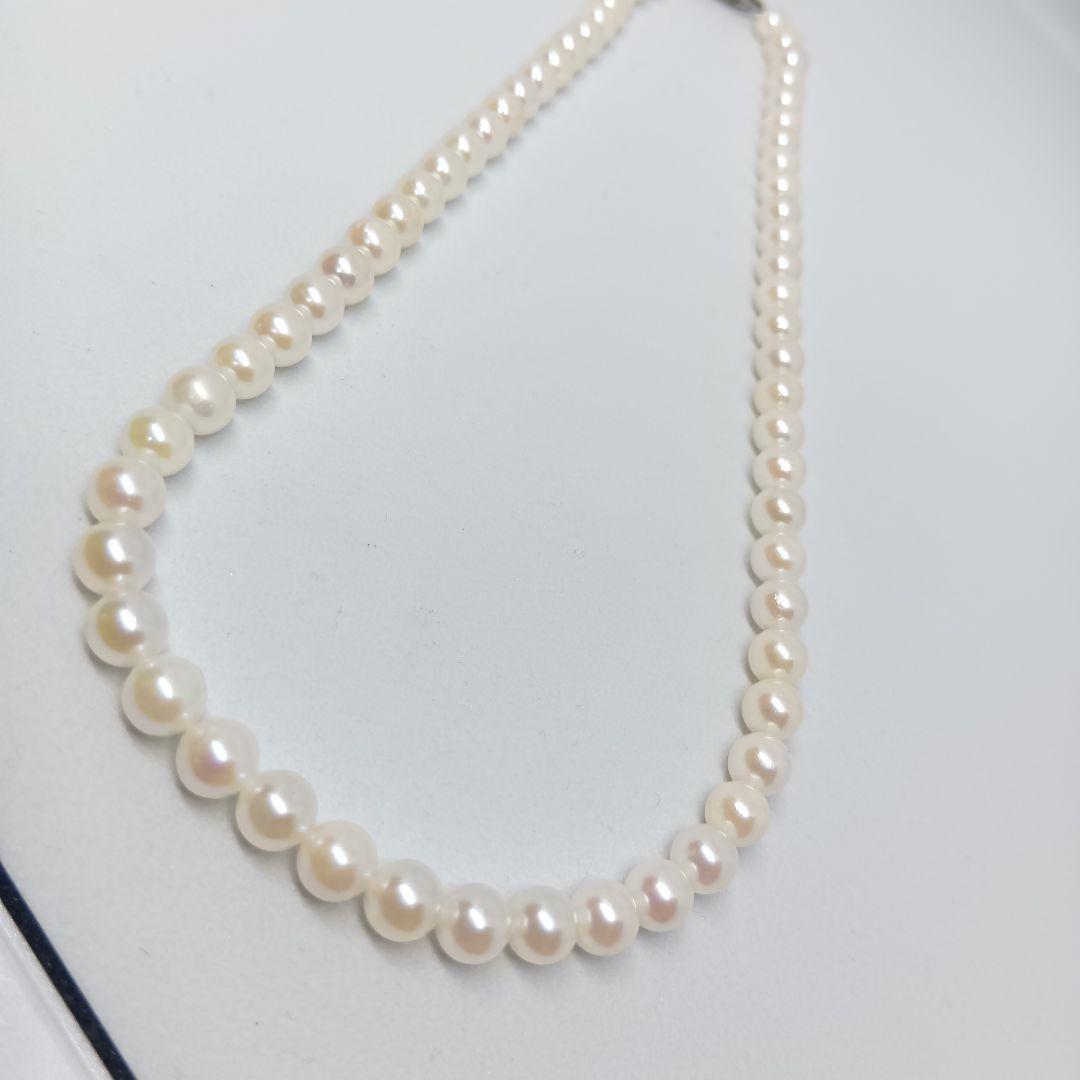 Vintage Akoya pearl necklace featuring 5.5-6mm pearls and a 40cm Silver 925 chain with SILVER stamp