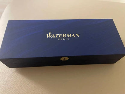 WATERMAN Navy ballpoint pen with slim metal body and dedicated case