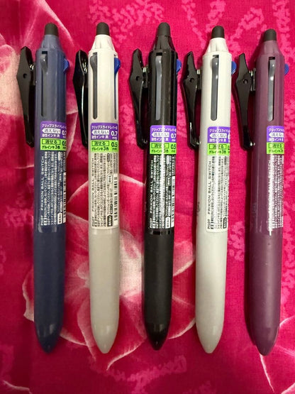 PILOT FriXion Ball Switch 5-piece set with matte color pens showing different ink tips and colors