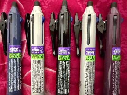PILOT FriXion Ball Switch 5-piece set with matte color pens showing different ink tips and colors