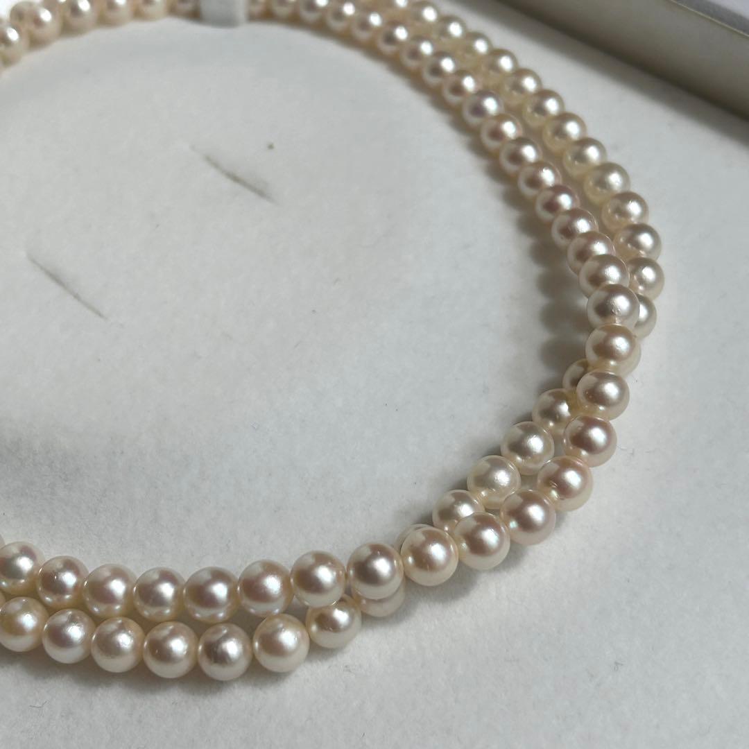 Two-strand Akoya pearl necklace with 6.0-6.5mm pearls measuring 41.5cm in length