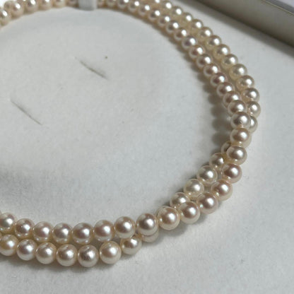 Two-strand Akoya pearl necklace with 6.0-6.5mm pearls measuring 41.5cm in length
