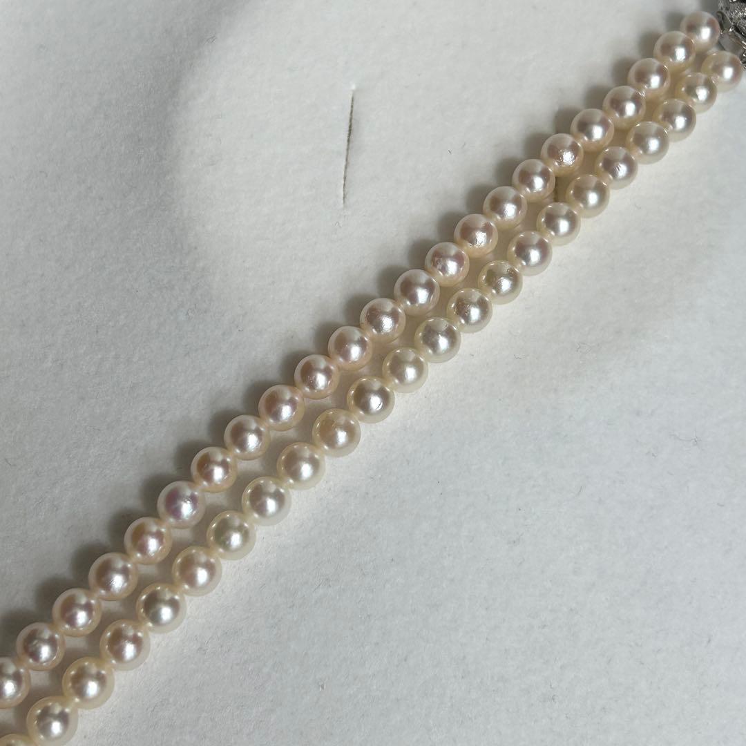 Two-strand Akoya pearl necklace with 6.0-6.5mm pearls measuring 41.5cm in length