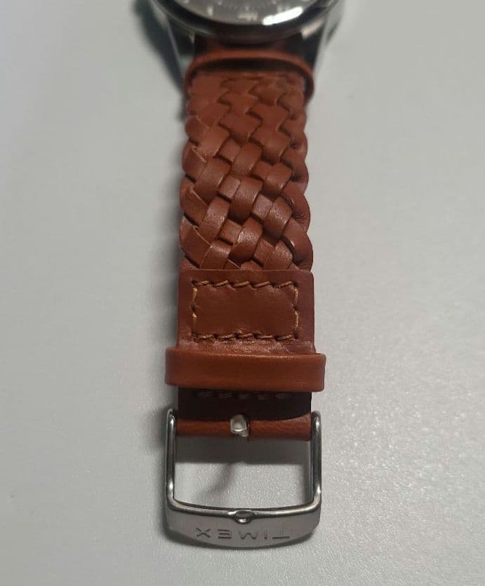 TIMEX Black Dial Leather Band Quartz Men's Watch — Japanese