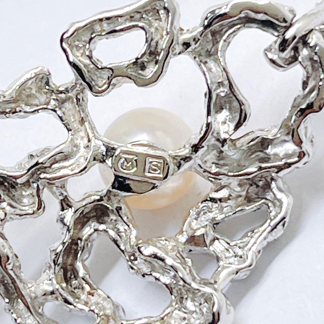 MIKIMOTO silver pearl necklace pendant featuring a 6.5mm pearl on a 43cm chain