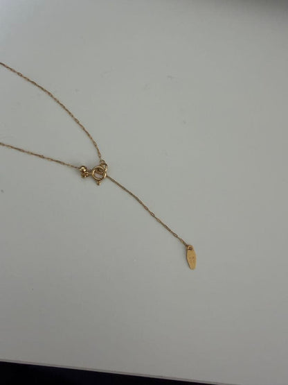 agete K18 gold necklace with 0.1ct diamond pendant on 45cm chain