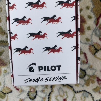 Pilot ballpoint pen with black and red two-tone plastic and metal body in dedicated box