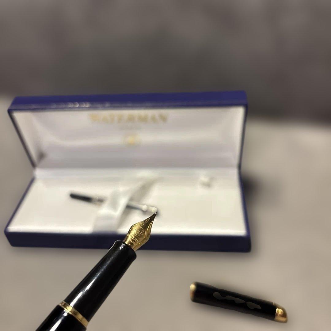Used WATERMAN fountain pen with fine tip and converter showing minor scratches