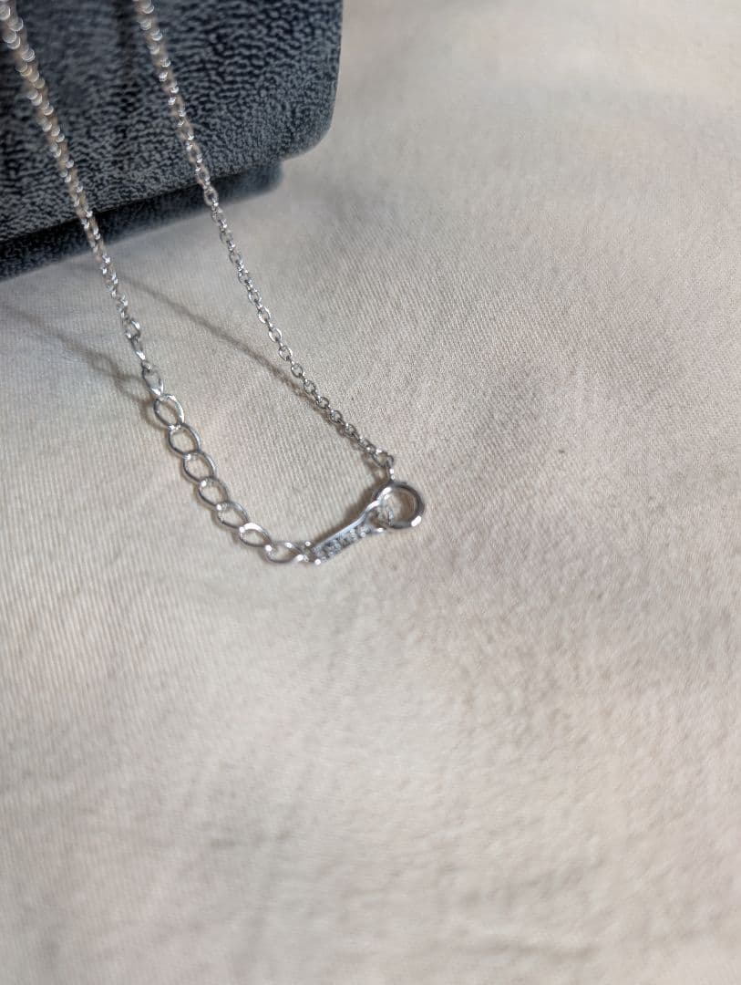 Tasaki Baby Pearl Silver Necklace with white baby pearls, adjustable 200mm length, displayed with certificate and box