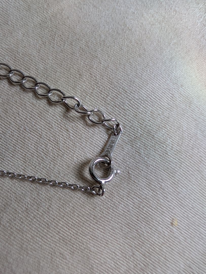 Tasaki Baby Pearl Silver Necklace with white baby pearls, adjustable 200mm length, displayed with certificate and box