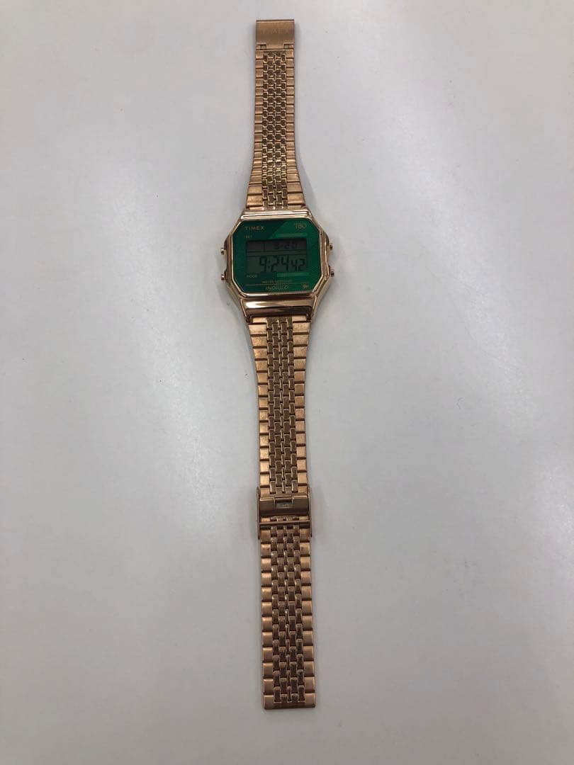 TIMEX Digital Gold/Green Men's Watch — Japanese
