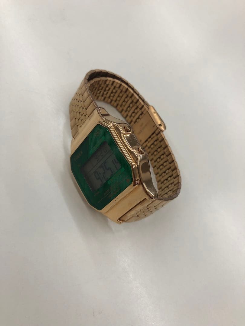 TIMEX Digital Gold/Green Men's Watch — Japanese