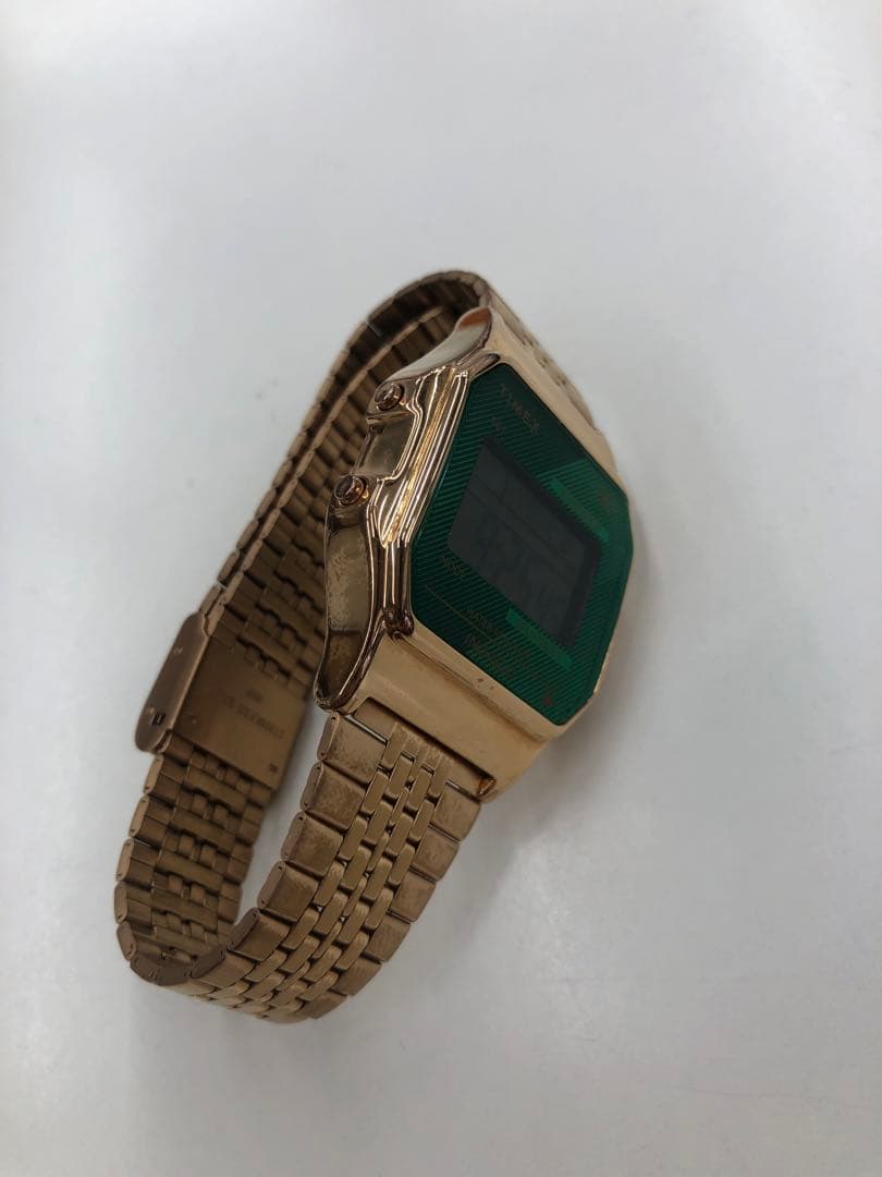 TIMEX Digital Gold/Green Men's Watch — Japanese