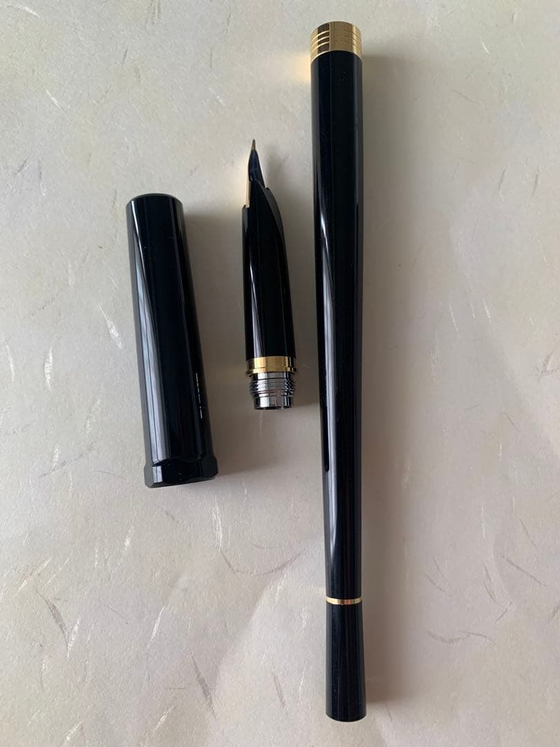 Discontinued Pilot DP-500 black fountain pen with fine 14K nib in unused condition