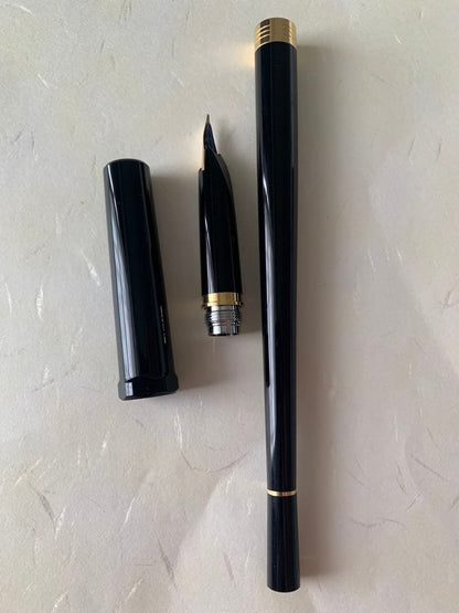 Discontinued Pilot DP-500 black fountain pen with fine 14K nib in unused condition