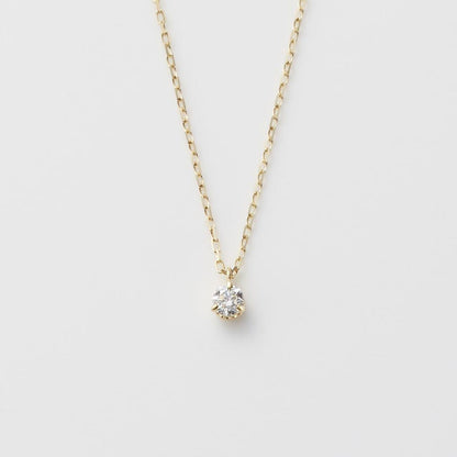 Agete K18 One Pearl Diamond Necklace featuring 0.05ct diamond pendant on a 40cm gold chain