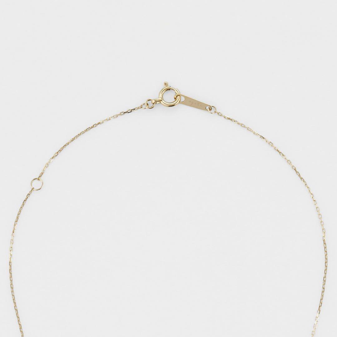Agete K18 One Pearl Diamond Necklace featuring 0.05ct diamond pendant on a 40cm gold chain