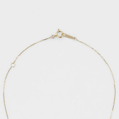 Agete K18 One Pearl Diamond Necklace featuring 0.05ct diamond pendant on a 40cm gold chain