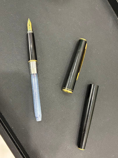 PILOT Fountain Pen in black color with extra fine nib positioned on white background