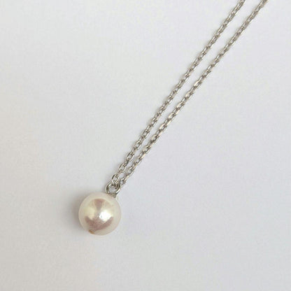 Akoya pearl necklace with 6-6.5mm pearls on sterling silver 925 chain, 40cm plus 5cm extension