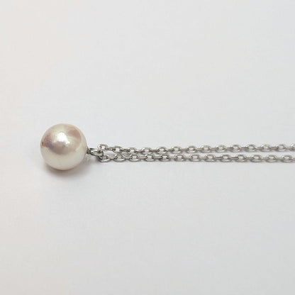 Akoya pearl necklace with 6-6.5mm pearls on sterling silver 925 chain, 40cm plus 5cm extension