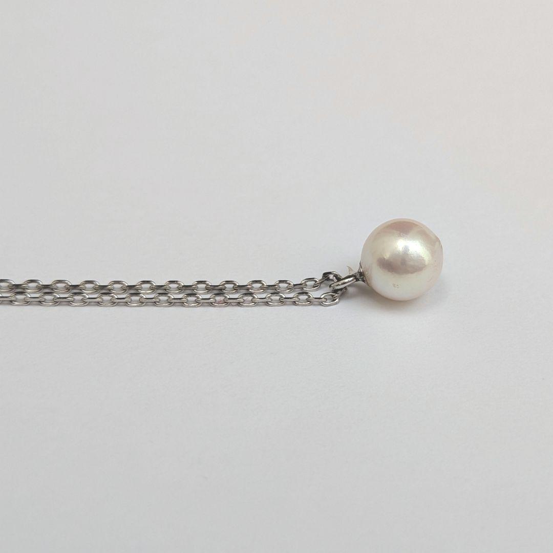 Akoya pearl necklace with 6-6.5mm pearls on sterling silver 925 chain, 40cm plus 5cm extension