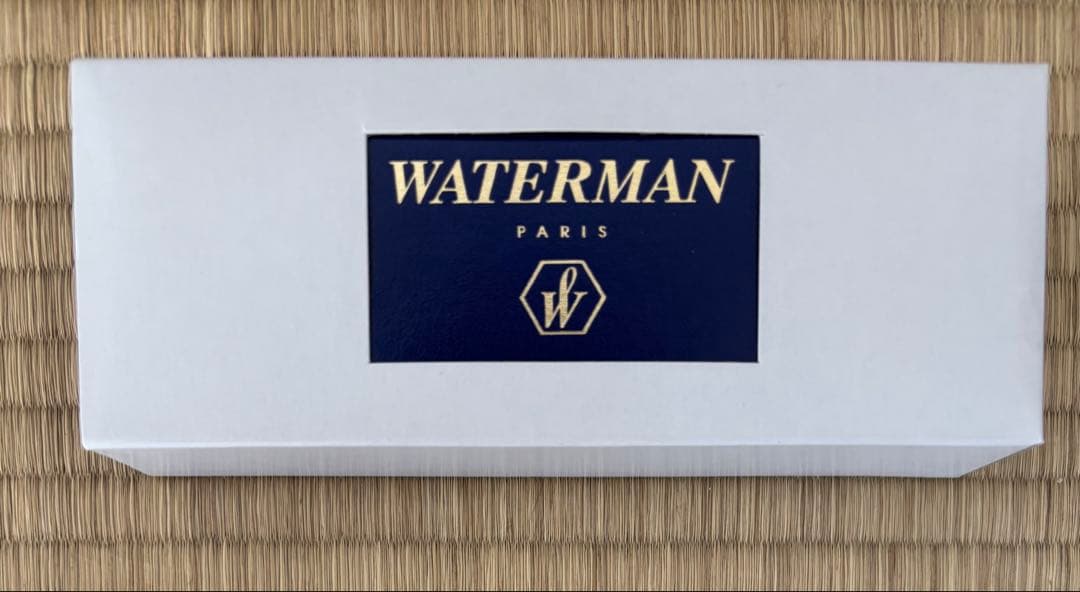 Waterman ballpoint pen and mechanical pencil 2-piece set in silver with blue case and box