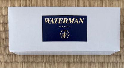 Waterman ballpoint pen and mechanical pencil 2-piece set in silver with blue case and box