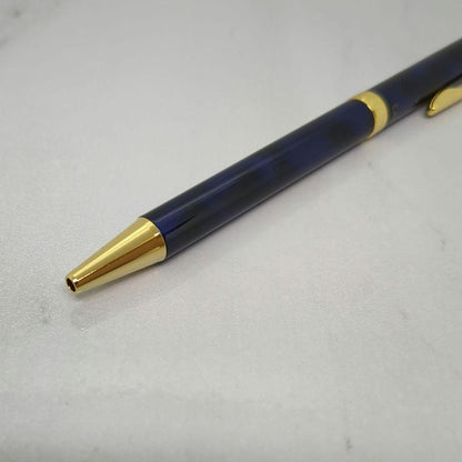 Pilot Cavalier high-grade ballpoint pen in navy with gold marble decoration, used condition