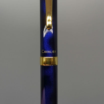 Pilot Cavalier high-grade ballpoint pen in navy with gold marble decoration, used condition