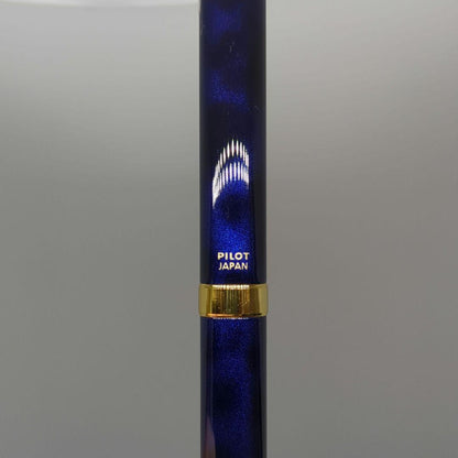 Pilot Cavalier high-grade ballpoint pen in navy with gold marble decoration, used condition
