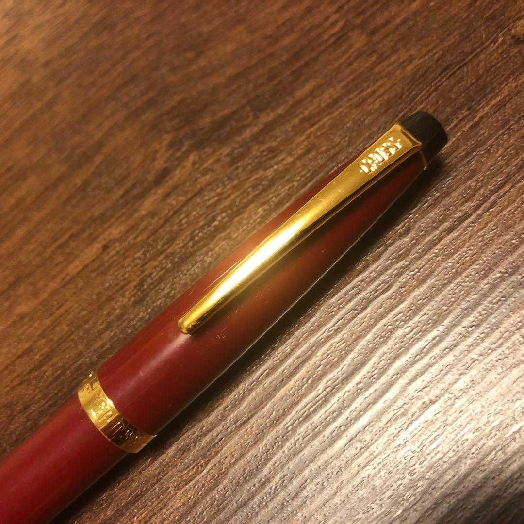 New CROSS Ballpoint Pen with wine red body and slightly thicker grip for smooth writing