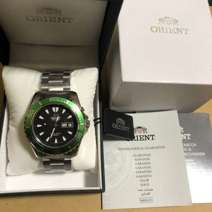 ORIENT Submariner Makro XL Green Bezel Automatic Men's Watch — Japanese
