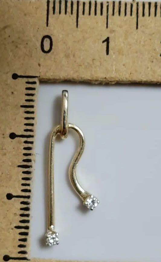 MIKIMOTO K14 yellow gold pendant top featuring 2 diamonds weighing 1.10 grams