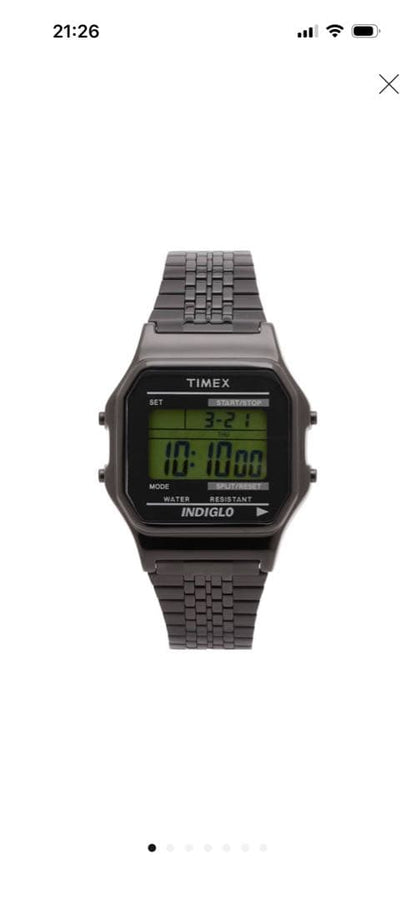 TIMEX T80 Everyday Black Digital Men's Watch — Japanese