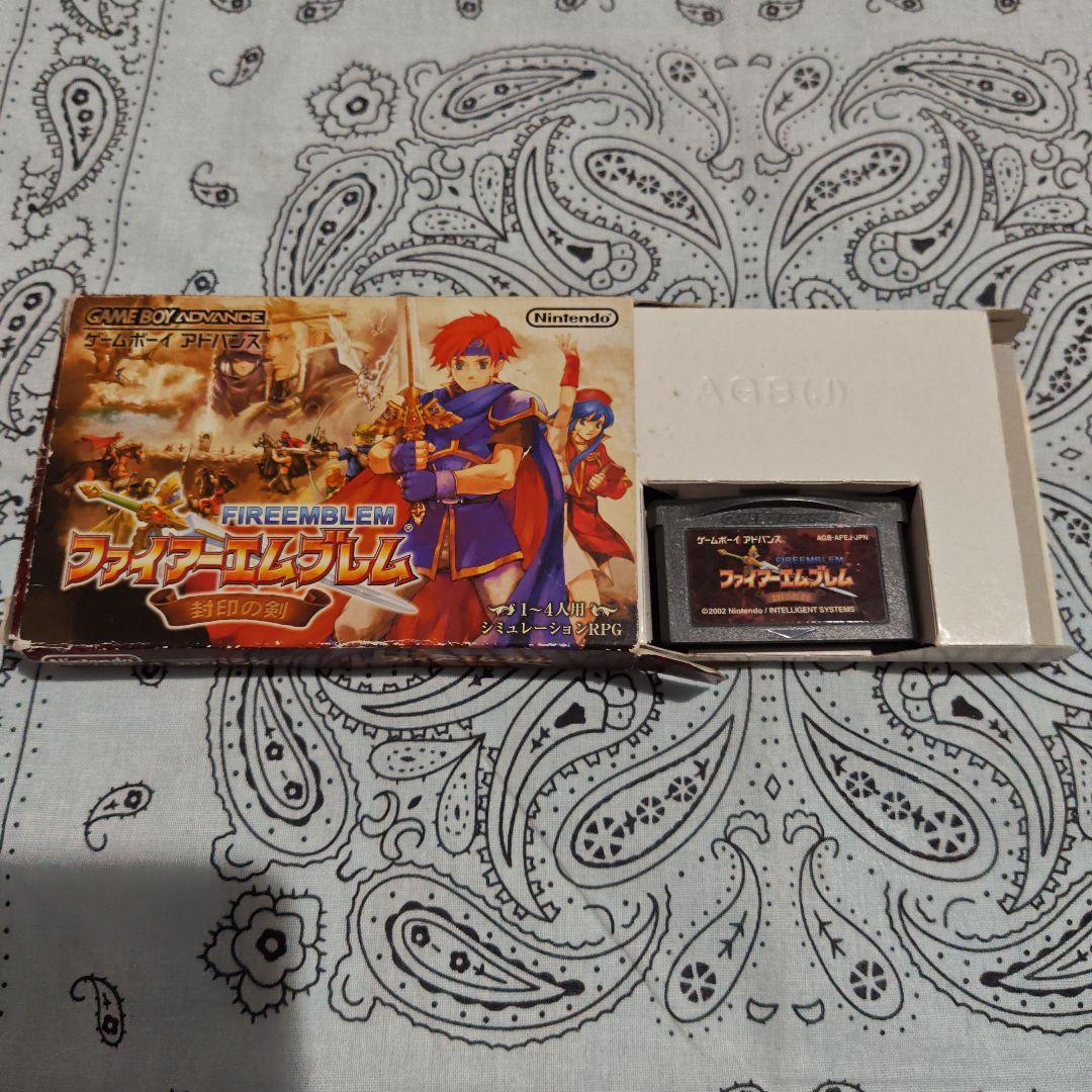 Fire Emblem Sealed Sword Game Boy Advance game cartridge with box and manual in used condition