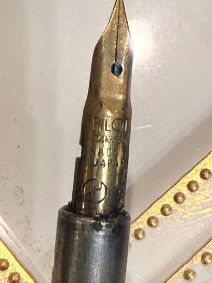 Pilot Click fountain pen with 14K gold nib, black resin body, and gold fittings